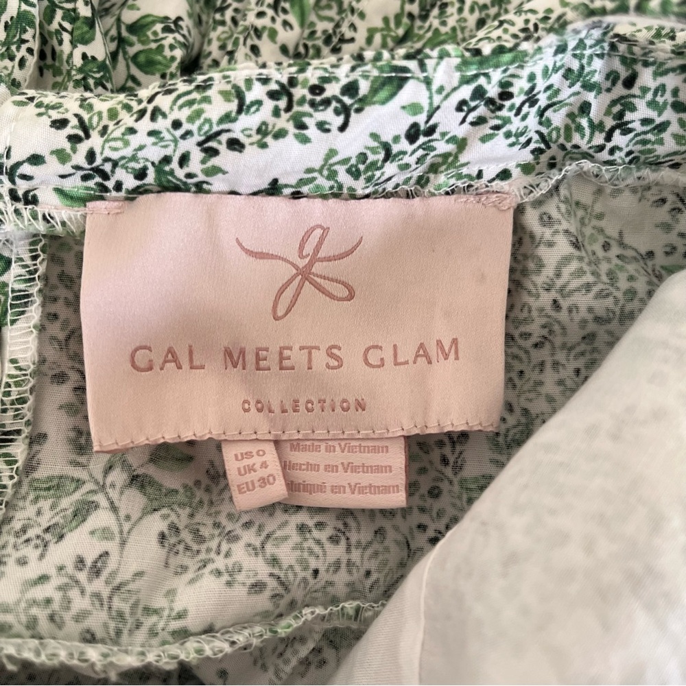 Gal Meets Glam Sloane Maxi Dress, Size 0, Green Floral, Cottagecore Spring - Picture 6 of 9